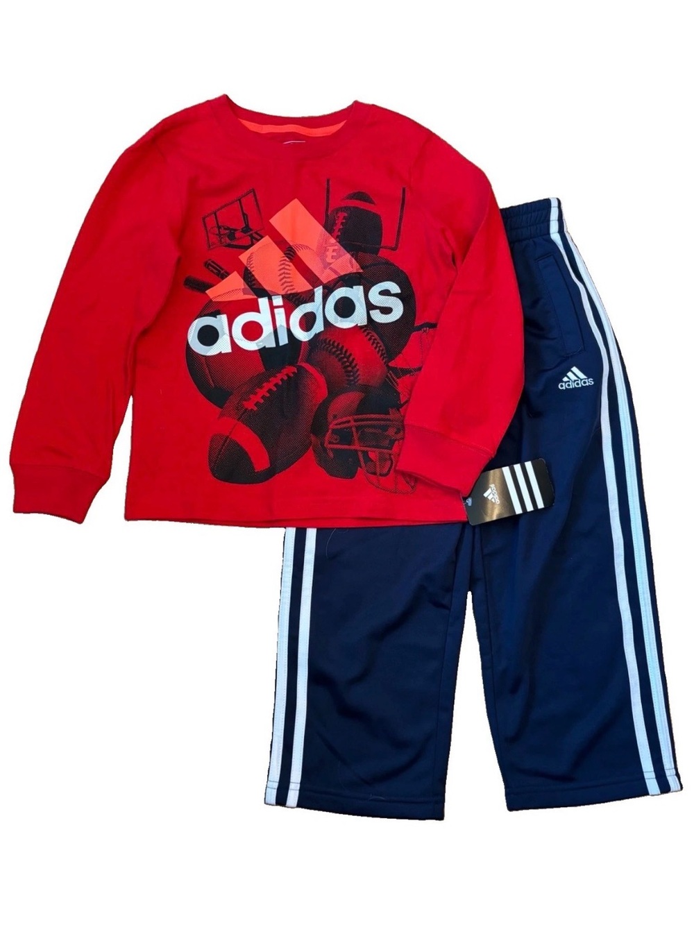 Adidas Boys 2-Piece Long Sleeve Shirt & Pants Set - Size 5